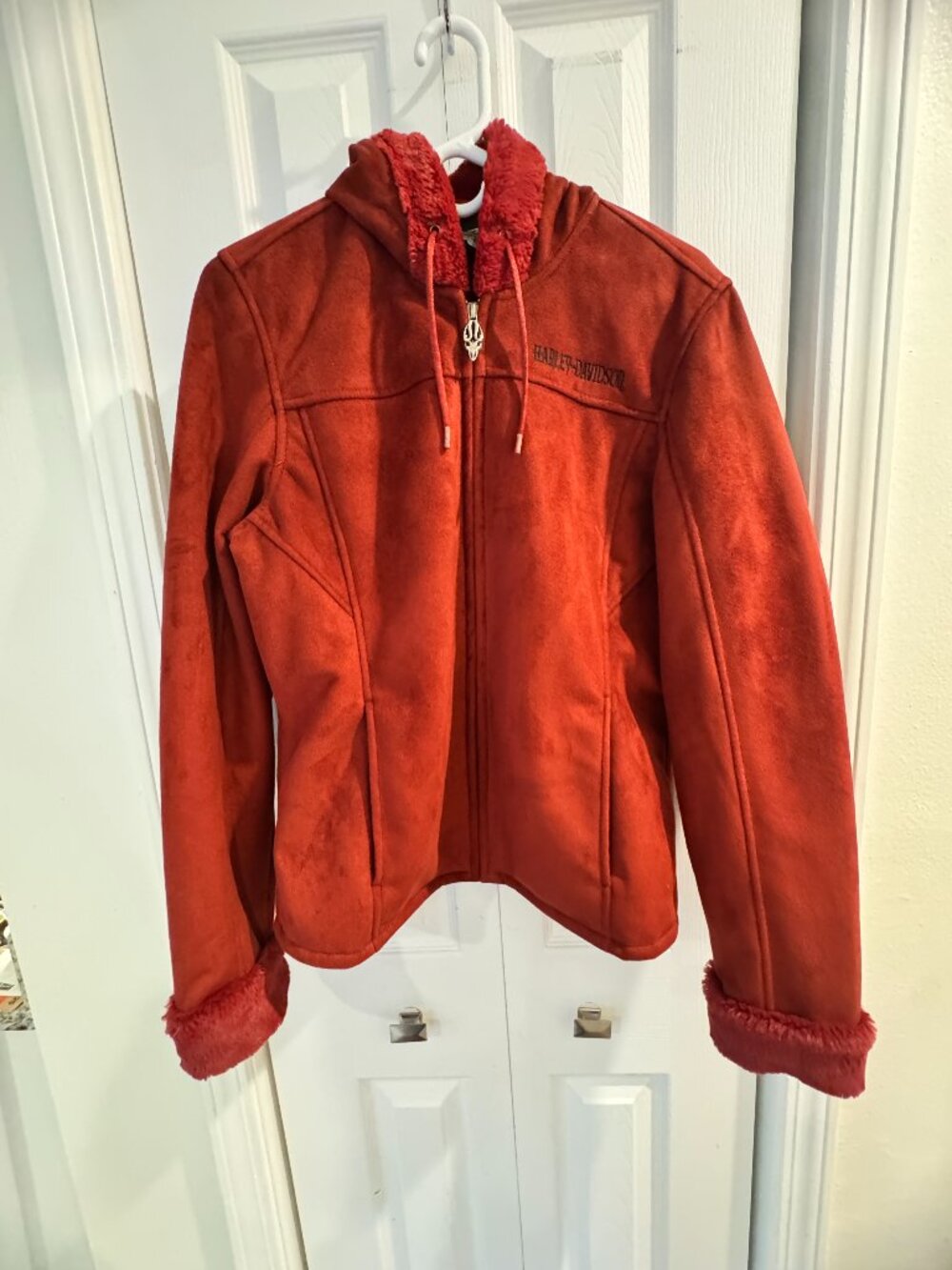 Excellent Condition- Harley-Davidson Faux Suede Hooded Jacket – Size Large